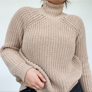 SOLD GAP Tan Thick Knit Turtleneck
